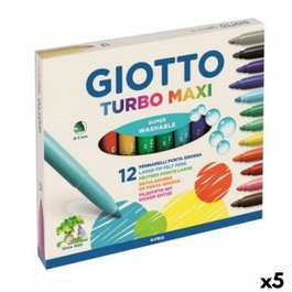 Giotto Rotuladores Turbo Maxi C-Surtidos Set de 5 Estuches de 12 Unidades