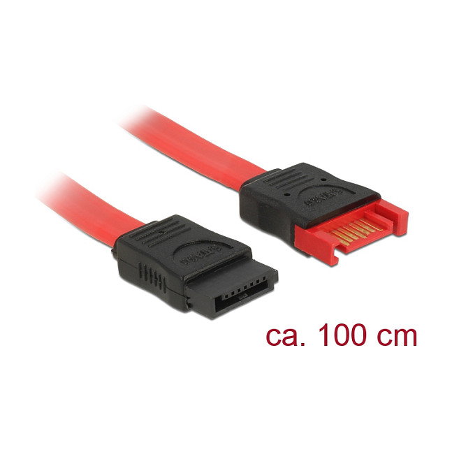 DeLOCK Cable de extensión SATA 6 Gb/s 100 cm Rojo/Negro DeLOCK Cable de extensión SATA 6 Gb/s 100 cm Rojo/Negro