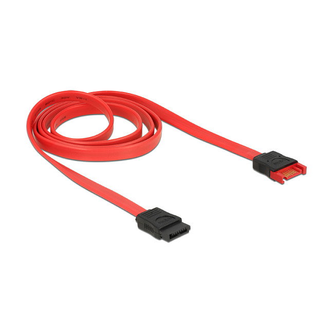 DeLOCK Cable de extensión SATA 6 Gb/s 100 cm Rojo/Negro DeLOCK Cable de extensión SATA 6 Gb/s 100 cm Rojo/Negro