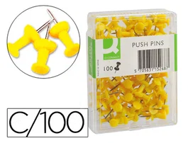 Q-connect Señalizador de planos amarillo metal y plástico caja de 100 unidades