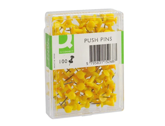 Q-connect Señalizador de planos amarillo metal y plástico caja de 100 unidades