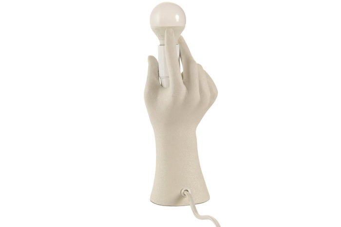 DKD Home Decor Lámpara de sobremesa de resina diseño mano blanco