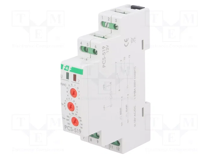 F&F Relé de tiempo PCS 12VAC/12VDC DPDT F&F Relé de tiempo PCS 12VAC/12VDC DPDT