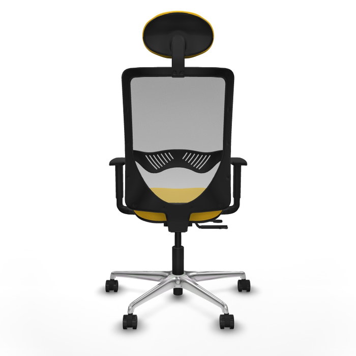 PIQUERAS Y CRESPO Silla de oficina Zulema con mecanismo Sincro/Traslack, Similpiel Amarillo y Malla Gris PIQUERAS Y CRESPO Silla de oficina Zulema con mecanismo Sincro/Traslack, Similpiel Amarillo y Malla Gris