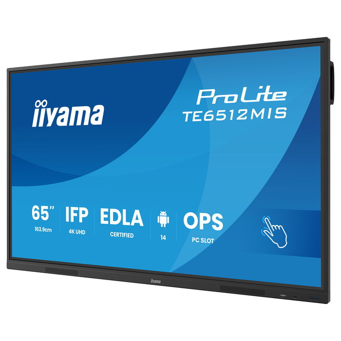 IIYAMA TE6512MIS-B4AG 65" 4K Ultra HD LCD Touchscreen Kiosk Display 3840x2160 VA 24/7 400cd/m² 6.5ms 5000:1 3xHDMI 2xUSB-C