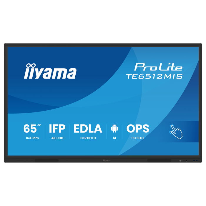 IIYAMA TE6512MIS-B4AG 65" 4K Ultra HD LCD Touchscreen Kiosk Display 3840x2160 VA 24/7 400cd/m² 6.5ms 5000:1 3xHDMI 2xUSB-C