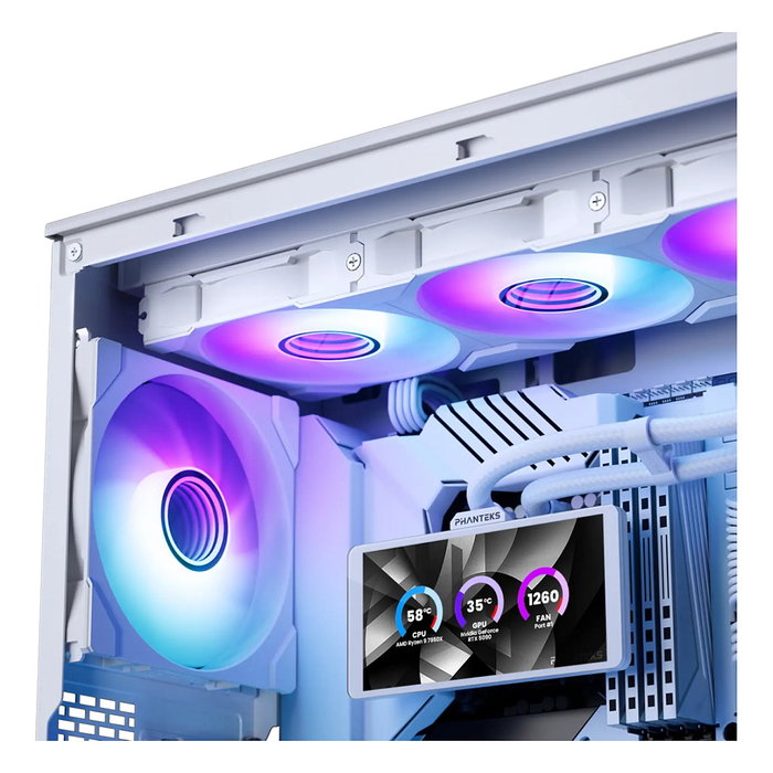 Phanteks Glacier One 360M25 LCD AiO-Wasserkühlung, Pantalla de 6 pulgadas, 360mm, Blanco Phanteks Glacier One 360M25 LCD AiO-Wasserkühlung, Pantalla de 6 pulgadas, 360mm, Blanco