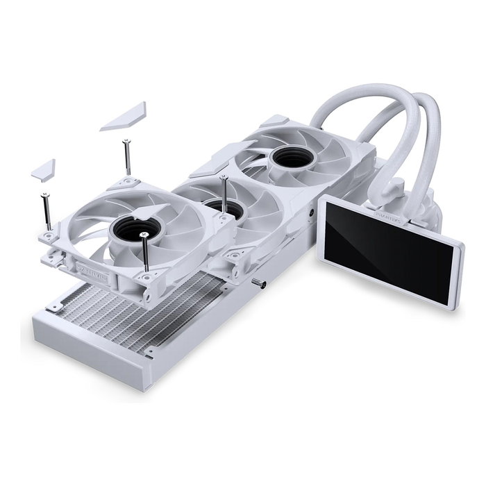 Phanteks Glacier One 360M25 LCD AiO-Wasserkühlung, Pantalla de 6 pulgadas, 360mm, Blanco Phanteks Glacier One 360M25 LCD AiO-Wasserkühlung, Pantalla de 6 pulgadas, 360mm, Blanco