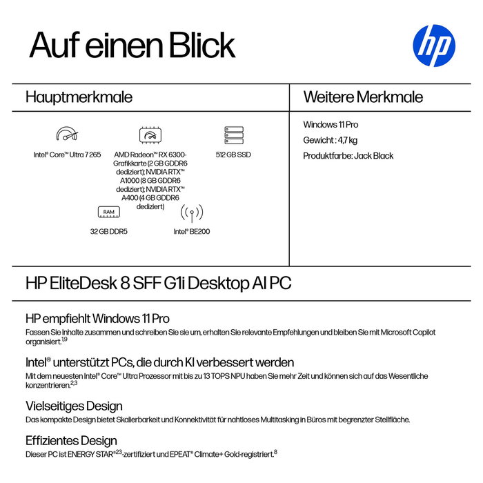 HP EliteDesk 8 SFF G1i CU7 con 32GB RAM y 512GB SSD HP EliteDesk 8 SFF G1i CU7 con 32GB RAM y 512GB SSD