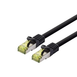 LOGON PROFESSIONAL Cable de red Patch S/FTP Cat6a 1.5m 500MHz AWG26 LSOH, Negro