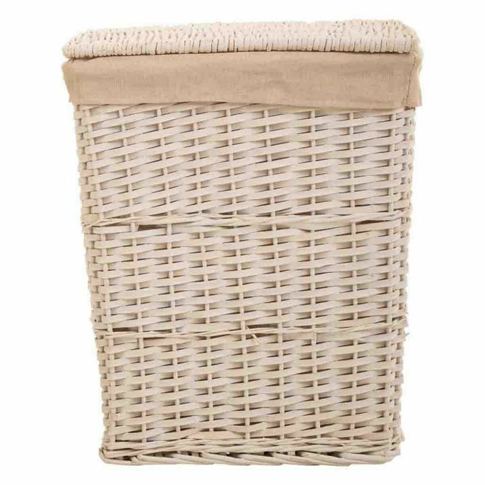 Cesto para la Ropa Sucia Alexandra House Living Blanco Mimbre Madera de sauce 36 x 54 x 45 cm 37 x 28 x 46 cm 30 x 22 x 38 cm 3