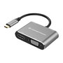 Conceptronic DONN16GR Hub Usb Tipo C 4 en 1 a HDMI, VGA, USB-C PD 100W, USB 3.0