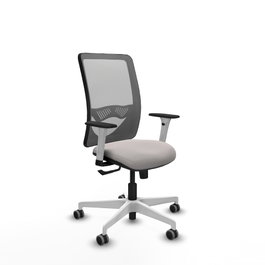 PIQUERAS Y CRESPO Silla de oficina Zulema con mecanismo Sincro, Blanco y Gris