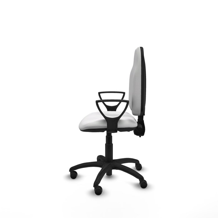 Silla de oficina Algarra con mecanismo Contacto permanente de doble maneta tapizada con Tela color Blanco. Equipada con Base poliamida negra, Brazos fijos y Ruedas autofrenantes Silla de oficina Algarra con mecanismo Contacto permanente de doble maneta tapizada con Tela color Blanco. Equipada con Base poliamida negra, Brazos fijos y Ruedas autofrenantes