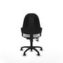 Silla de oficina Algarra con mecanismo Contacto permanente de doble maneta tapizada con Tela color Blanco. Equipada con Base poliamida negra, Brazos fijos y Ruedas autofrenantes