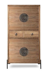 DKD Home Decor Armario Oriental 40 x 180 x 88 cm Acacia y Metal