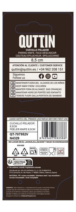 Quttin Cuchillo Pelador Kasual 8.5 cm (48 Unidades)