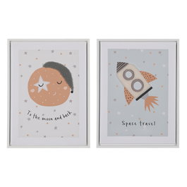 Cuadro Impresión Espacio 2/M Decoración 30 X 2,30 X 40 cm (Set de 2)