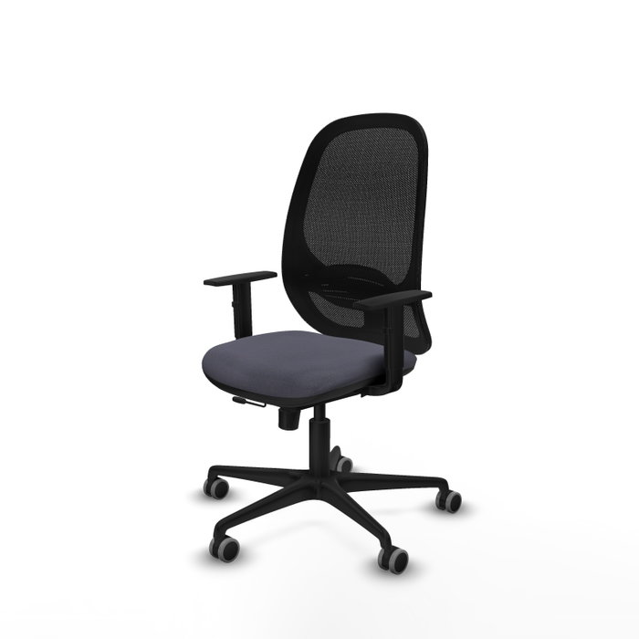 PIQUERAS Y CRESPO Silla de oficina Cilanco con mecanismo Sincro/Traslack Gris oscuro y Negro