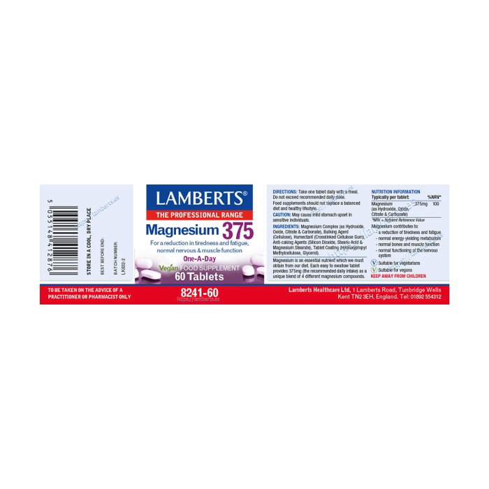 Lamberts Magnesio 375 60 tabletas