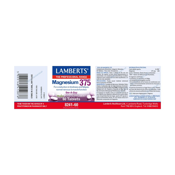 Lamberts Magnesio 375 60 tabletas