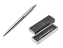 Parker Jotter Bolígrafo Retráctil de Acero Inoxidable Azul, Tinta Azul, Caja de Regalo