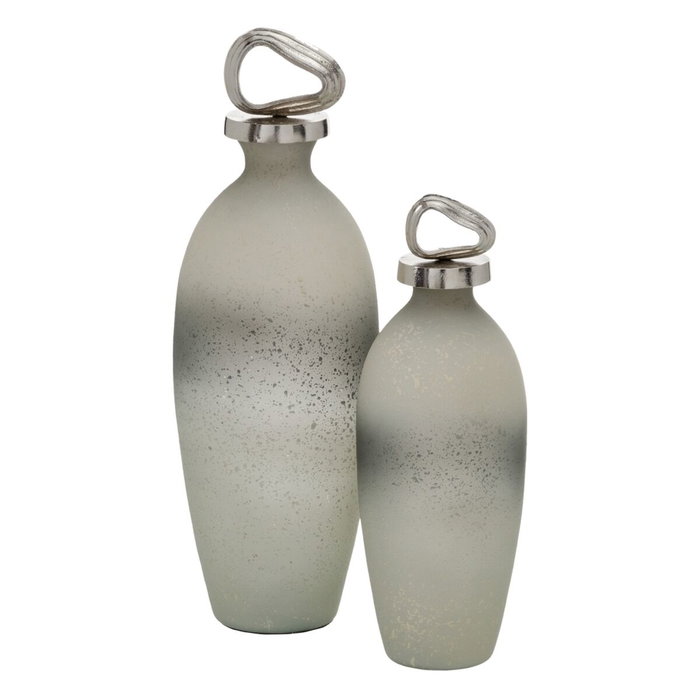 Ixia Botella Decorativa Gris-plata 12 x 12 x 36 cm
