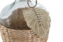 DKD Home Decor Jarrón de Cristal y Fibra Natural 2L