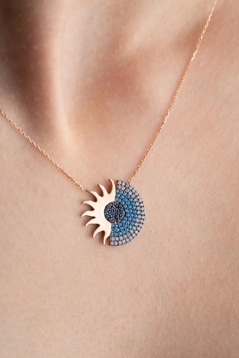 Heliophilia Silver NRZ999186 Collar de Plata de Ley 925 con Baño de Oro Rosa y Circonita - Elegante y Duradero para Mujer