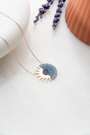 Heliophilia Silver NRZ999186 Collar de Plata de Ley 925 con Baño de Oro Rosa y Circonita - Elegante y Duradero para Mujer