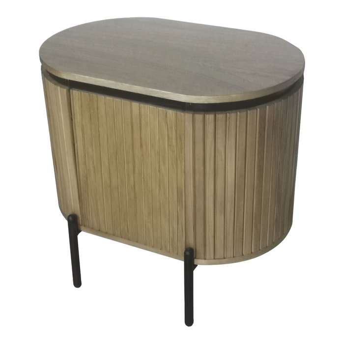 DKD Home Decor Mesita de Noche Balines Marron Negro 40 x 55 x 55 cm