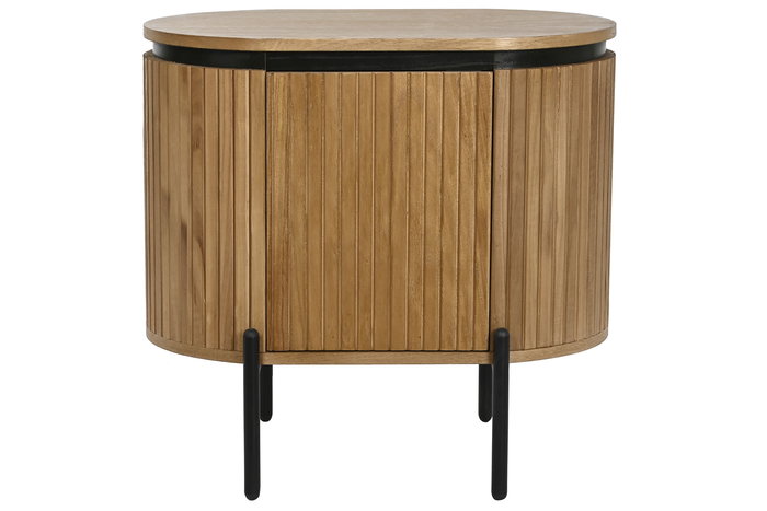 DKD Home Decor Mesita de Noche Balines Marron Negro 40 x 55 x 55 cm
