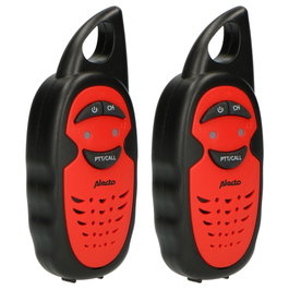 Alecto FR-05RD Set de 2 Walkie-Talkies para Niños, 3 km, Negro/Rojo