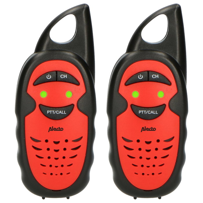 Alecto FR-05RD Set de 2 Walkie-Talkies para Niños, 3 km, Negro/Rojo