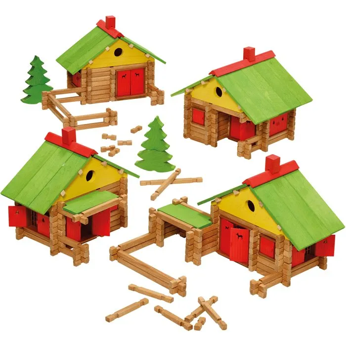 Jeujura Juego de Construcción de Madera Mi Chalet 130 Piezas JEU3225280180205 para Niños Mayores de 5 Años