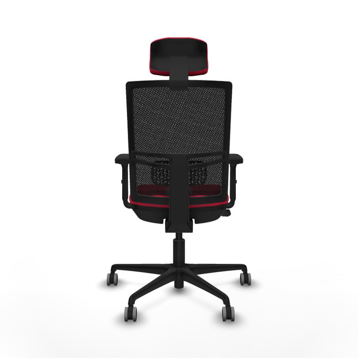 PIQUERAS Y CRESPO Silla de oficina Yunquera con mecanismo Sincro/Traslack, Rojo y Negro