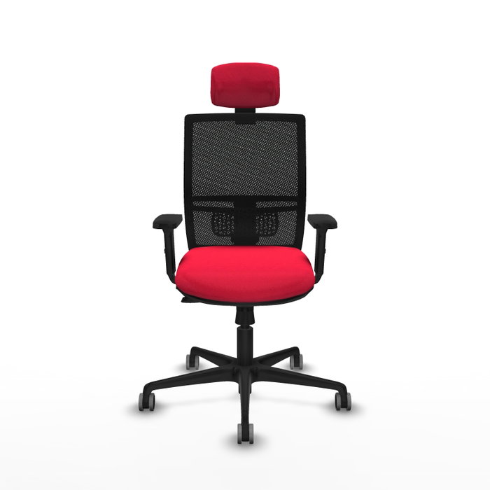 PIQUERAS Y CRESPO Silla de oficina Yunquera con mecanismo Sincro/Traslack, Rojo y Negro