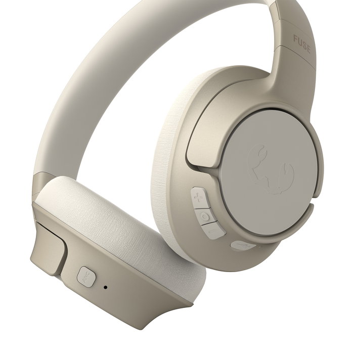 Fresh'N Rebel Auriculares Inalámbricos Clam Fuse con Cancelación Activa de Ruido (ANC), 45h Batería, Micrófono ENC, Plegables, Color Silky Sand