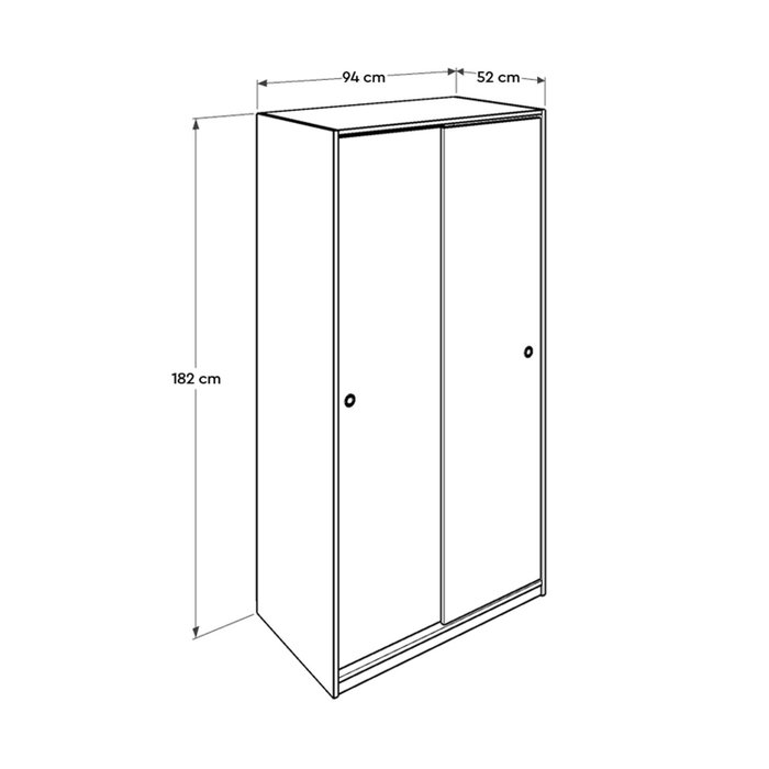 Hanah Home Armario Correderas Blanco Swd-402-Bb-2 94x182x52 cm