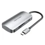 Vention TNHHB Hub USB Tipo-C Docking con 3 Puertos USB 3.2, 1 Puerto USB-C PD, Lector de Tarjetas SD/MicroSD, 5000 Mbit/s, Color Gris Aluminio