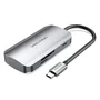 Vention TNHHB Hub USB Tipo-C Docking con 3 Puertos USB 3.2, 1 Puerto USB-C PD, Lector de Tarjetas SD/MicroSD, 5000 Mbit/s, Color Gris Aluminio