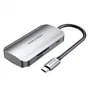 Vention TNHHB Docking USB Tipo-C con 3xUSB 3.0, 1xUSB Tipo-C PD 100W, Lector SD/MicroSD Gris
