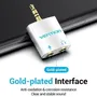 Vention Adaptador Audio BDBW0 Jack 3.5 Macho a 2x Jack 3.5 Hembra Hembra Blanco para Auriculares y Micrófono