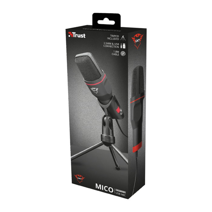 Trust Gaming GXT 212 Mico Micrófono Omnidireccional con Trípode y Adaptador USB