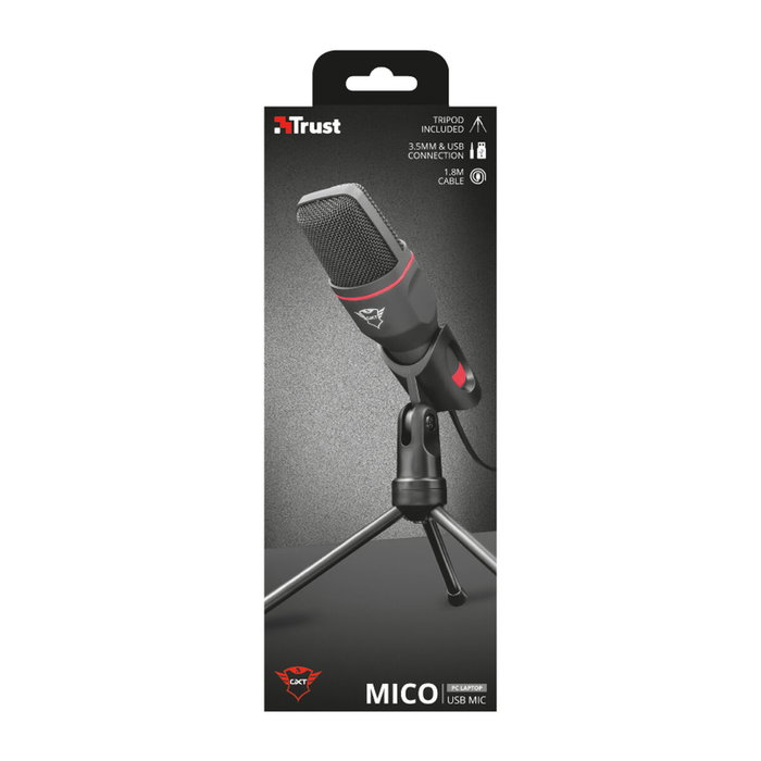 Trust Gaming GXT 212 Mico Micrófono Omnidireccional con Trípode y Adaptador USB