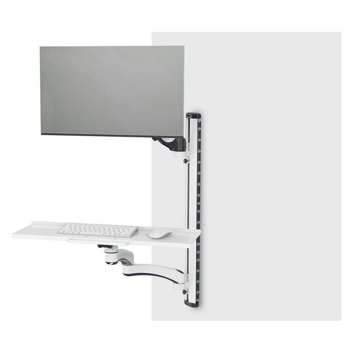 Digitus Soporte de Pared para Estación de Trabajo con Monitor, Teclado y Ratón, 32" hasta 8 kg, Negro y Blanco