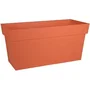 Eda Jardinera Muret 74 L con depósito de agua y ruedas - 79 x 35 x 39 cm - Color Terracota Naranja, modelo Toscana