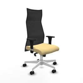 PIQUERAS Y CRESPO Sillón Albacete con mecanismo Sincro, Crema y Negro