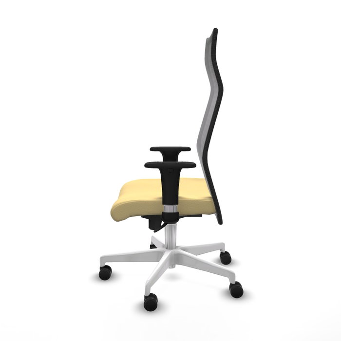 PIQUERAS Y CRESPO Sillón Albacete con mecanismo Sincro, Crema y Negro