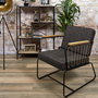 Home Deco Factory Butaca Benson Estilo Industrial Tela Metal Madera Cuerda Tacto Suave Vallee Outlet Medidas 63x73x79 cm Peso Max 110kg